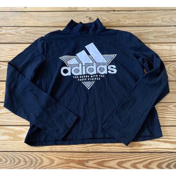 adidas Tops - Adidas Long Sleeve Logo Top Size Large Women’s Black Mock Neck